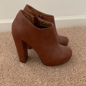 Camel brown booties, Michael Antonio, size 7